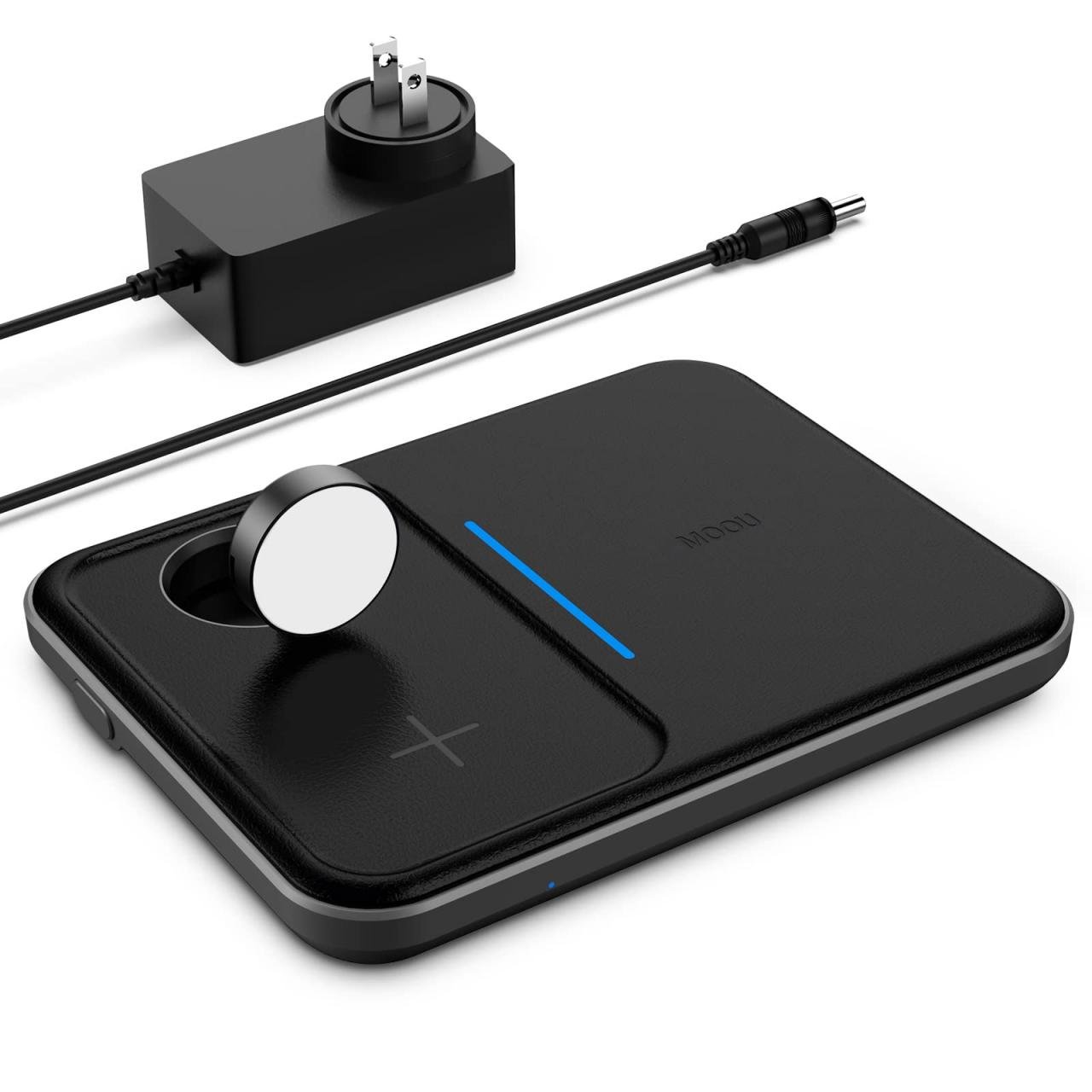 Moou Wireless Charging Station For Apple Products With Power Adapter