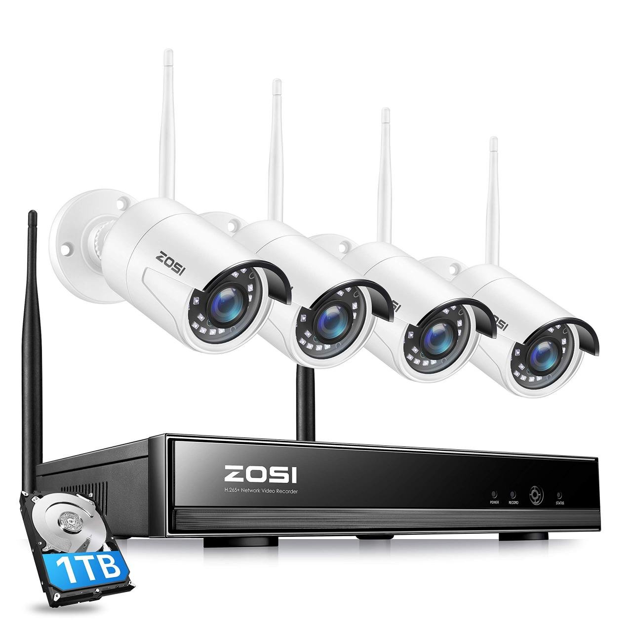 Zosi Wireless Security Camera System 2K Wth 1Tb Hard Drive